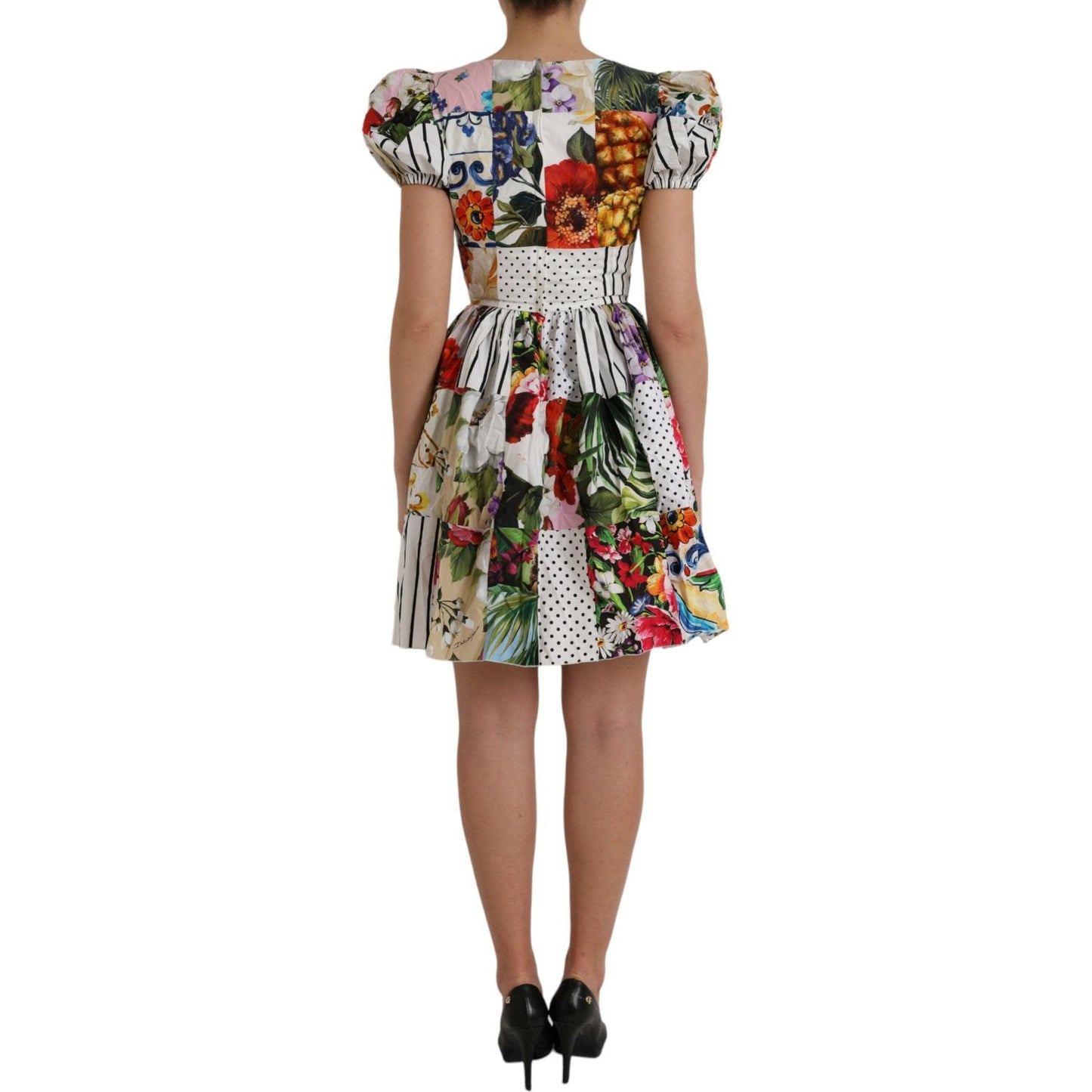 Dolce & Gabbana Multicolor Patchwork Cotton Aline Mini Dress Dolce & Gabbana