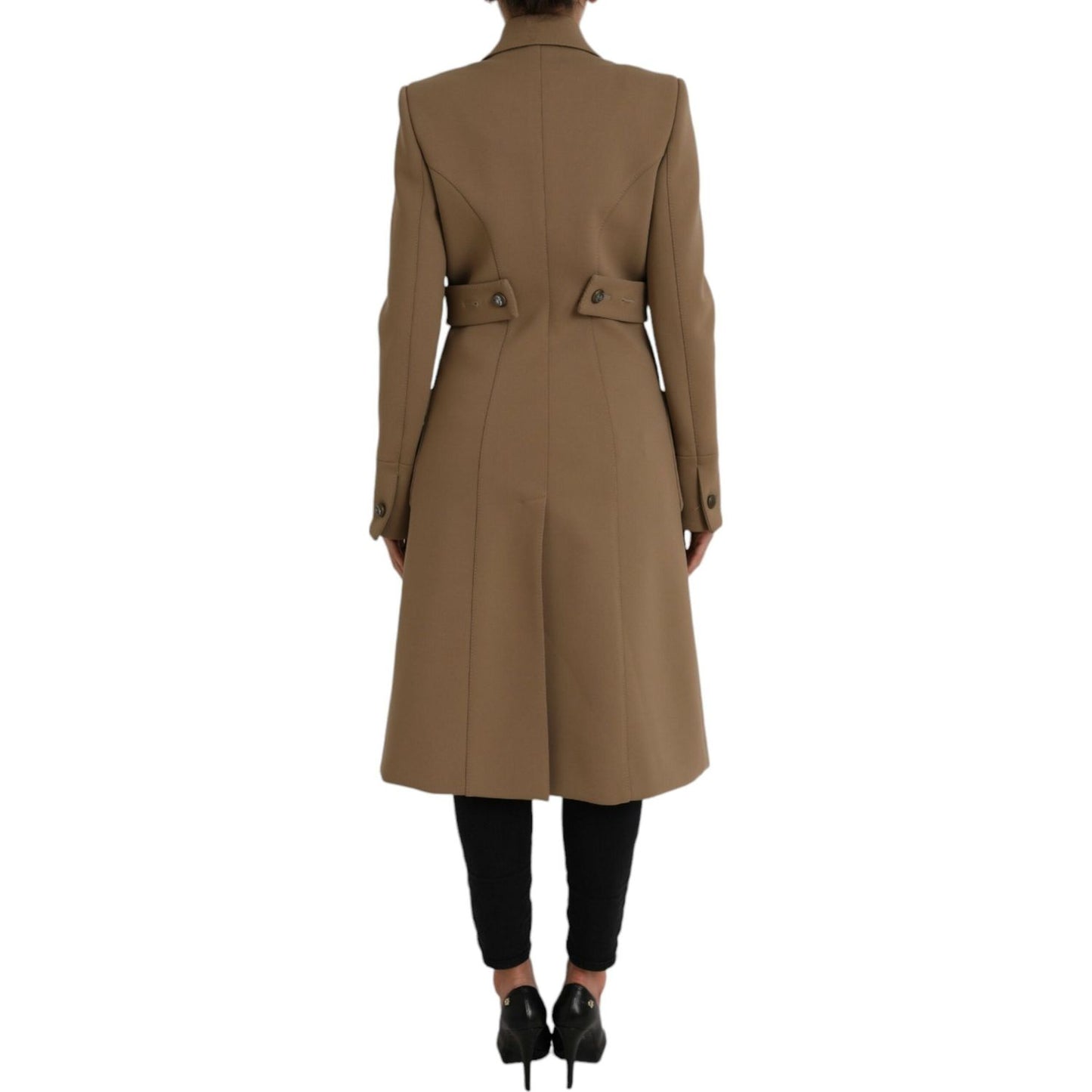 Dolce & Gabbana Brown Button Down Long Trench Coat Jacket Dolce & Gabbana