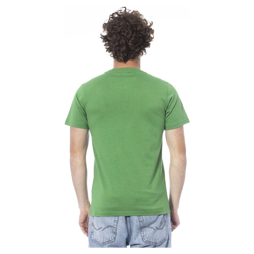 Cavalli Class Green Cotton Men T-Shirt Cavalli Class