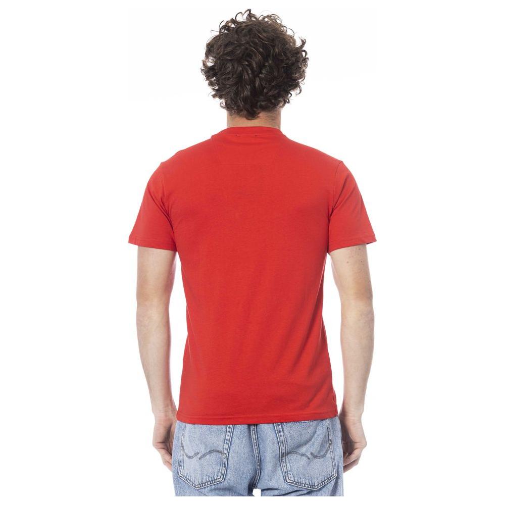 Cavalli Class Red Cotton Men T-Shirt Cavalli Class