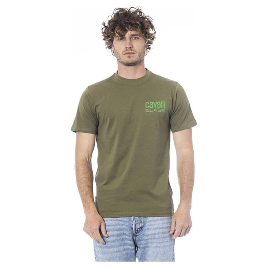 Cavalli Class Green Cotton T-Shirt