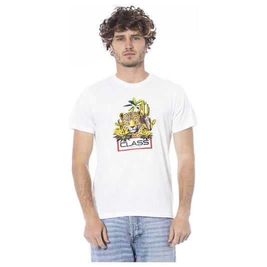 Cavalli Class White Cotton Men T-Shirt Cavalli Class