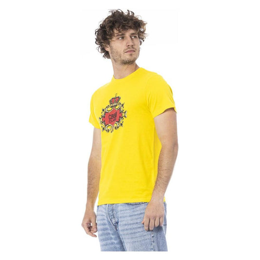 Cavalli Class Yellow Cotton Men T-Shirt Cavalli Class