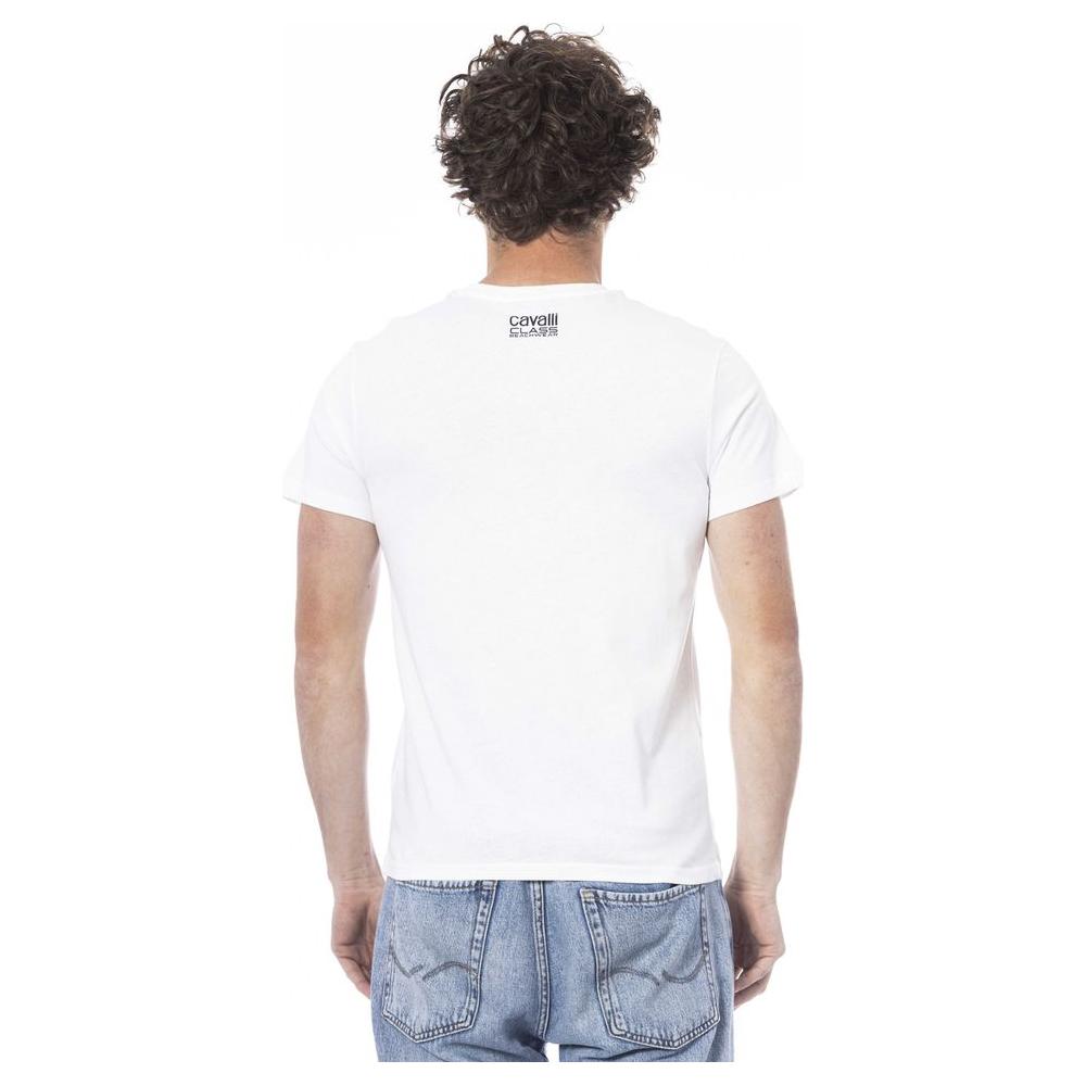 Cavalli Class White Cotton Men T-Shirt Cavalli Class