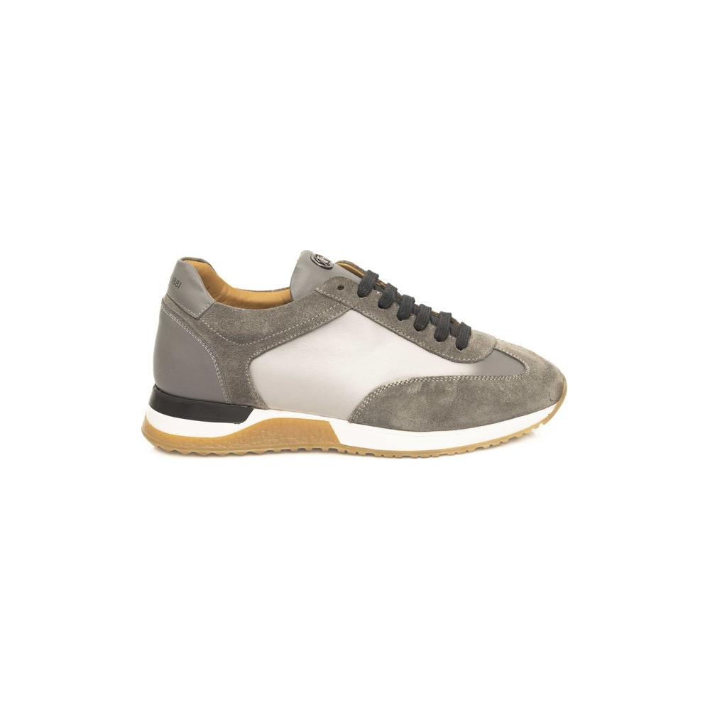 Cerruti 1881 Gray Leather Men Sneaker Cerruti 1881