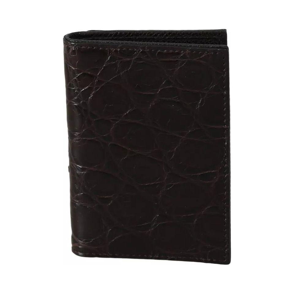 Dolce & Gabbana Brown 100% Caiman Mens Cardholder Case Cover Wallet Dolce & Gabbana