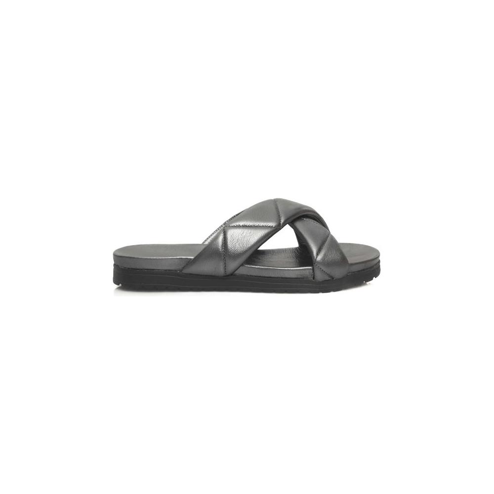 Cerruti 1881 Gray Sheepskin Women Sandal Cerruti 1881