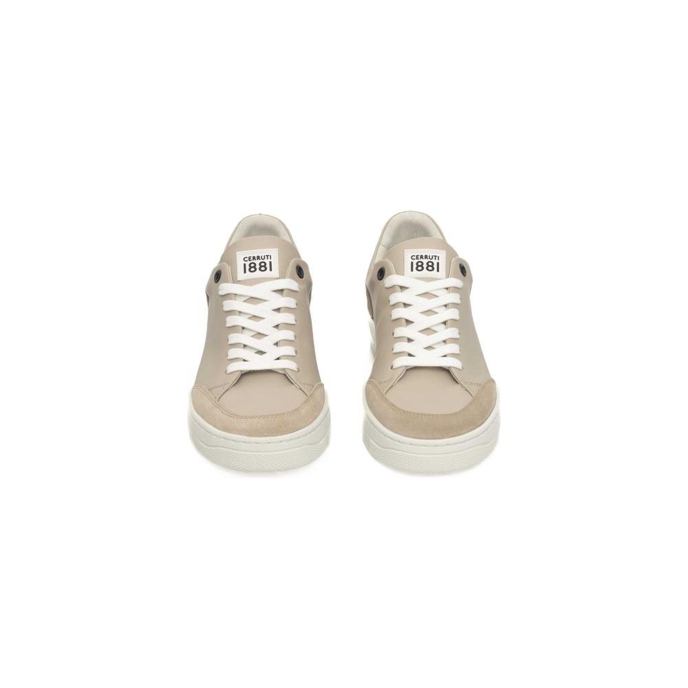 Cerruti 1881 Beige Cowhide Women Platform Sneaker