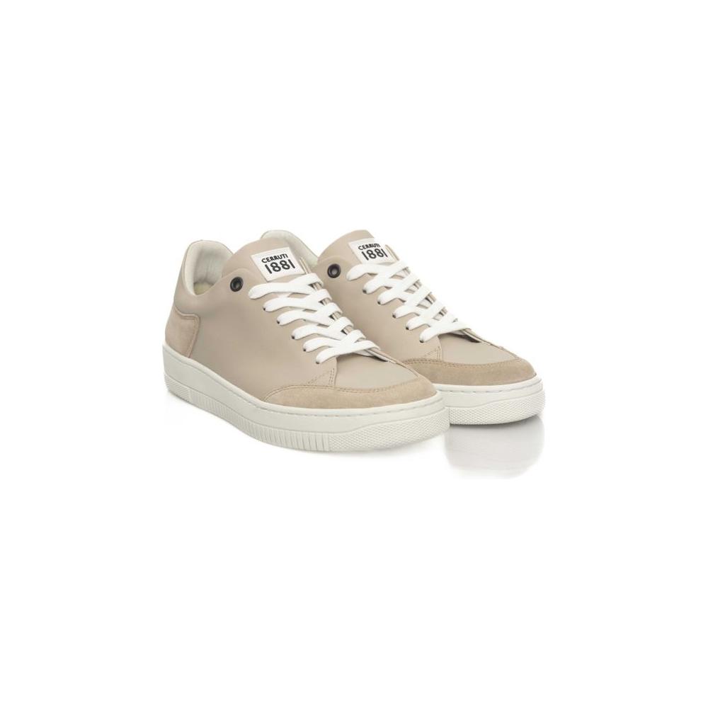 Cerruti 1881 Beige Cowhide Women Platform Sneaker Cerruti 1881