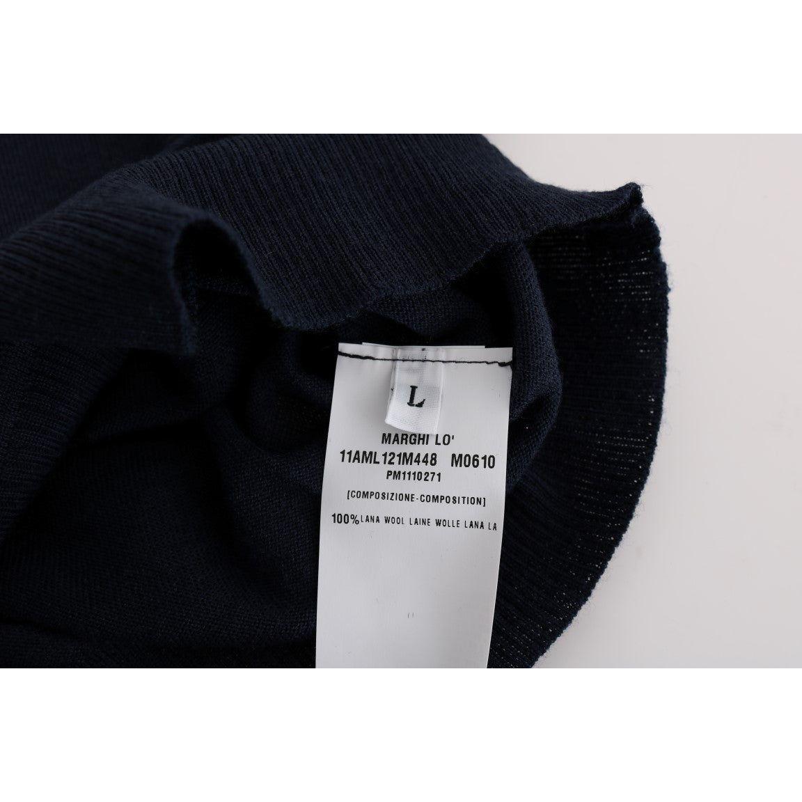 سترة كارديجان أنيقة من الصوف باللون الأزرق من مارغي لو