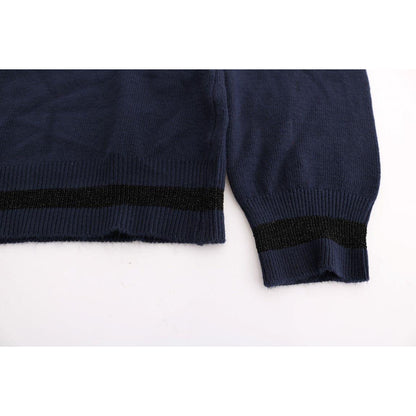 Costume National Blue V-neck Viscose Sweater