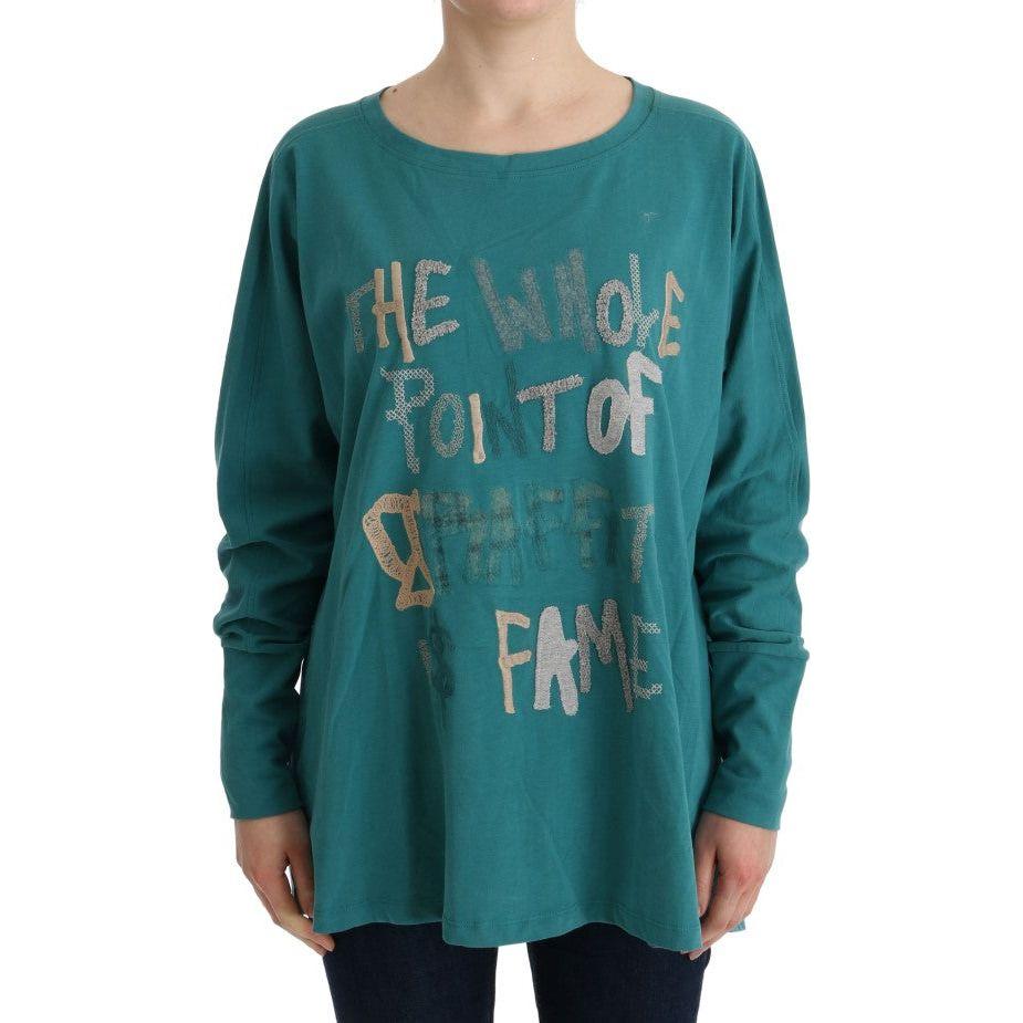 John Galliano Elegant Crewneck Cotton Sweater in Green John Galliano