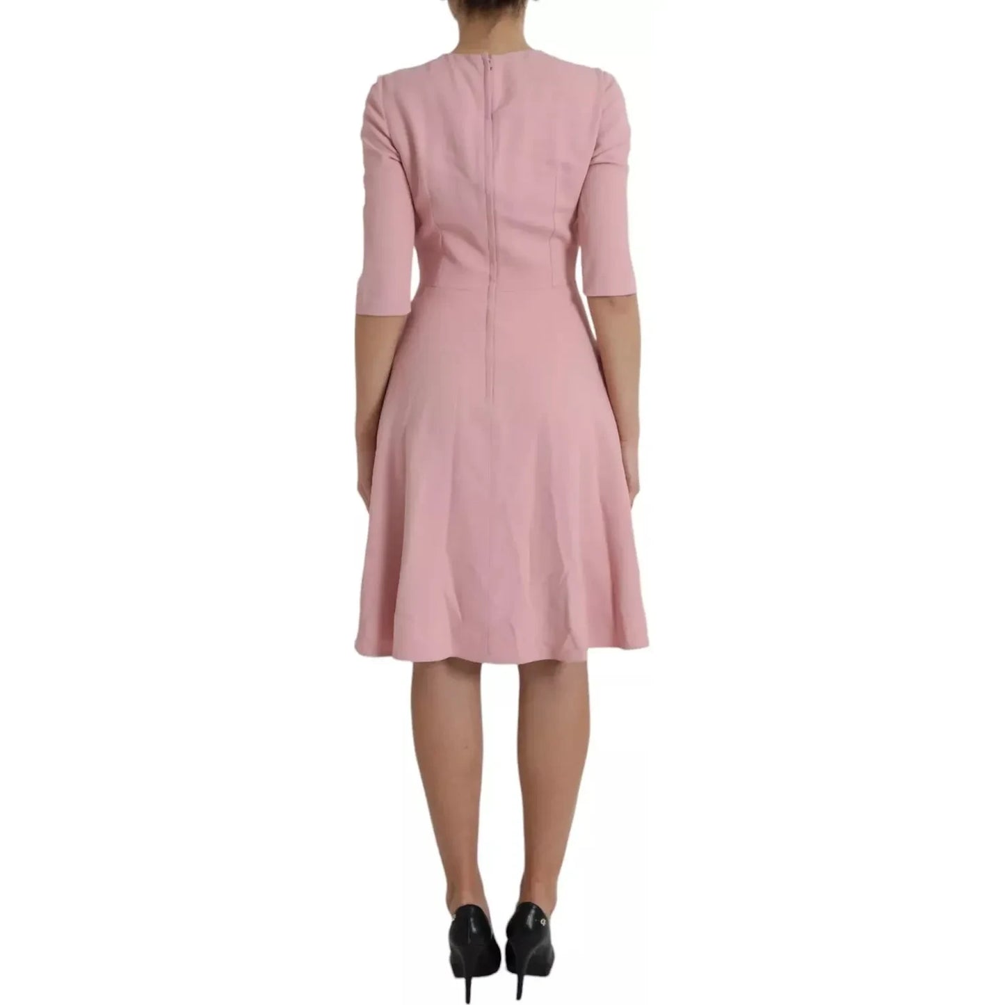 Dolce & Gabbana Pink A-line Flare Viscose Short Sleeves Dress Dolce & Gabbana