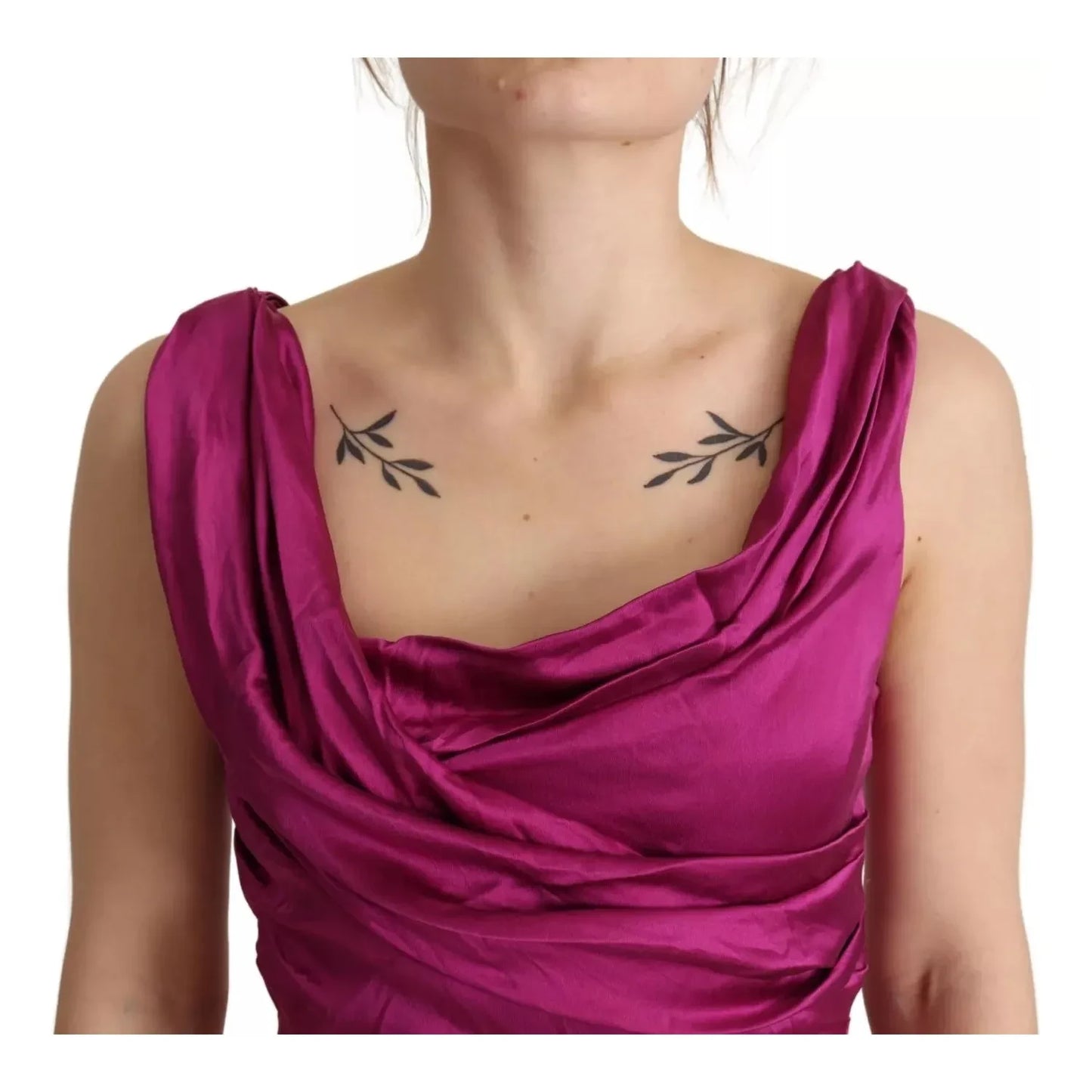 Dolce & Gabbana Sheath Mermaid Fuchsia Silk Stretch Gown Dress Dolce & Gabbana Maroon