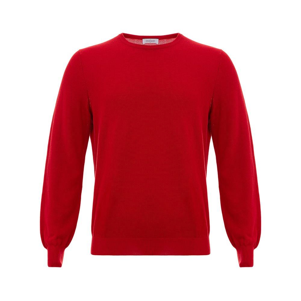 Gran Sasso Red Cotton Sweater Gran Sasso