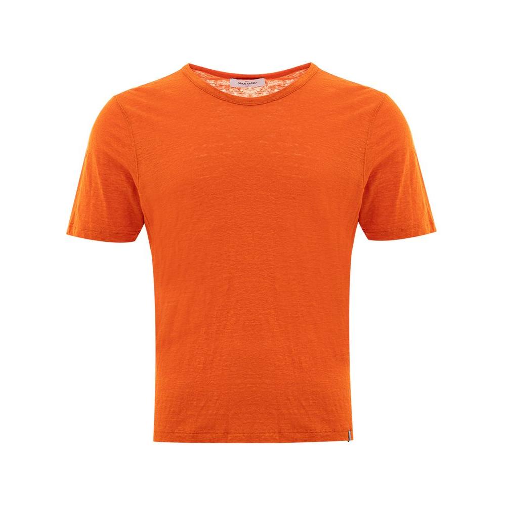 Gran Sasso Elegant Linen T-Shirt in Vibrant Orange Gran Sasso