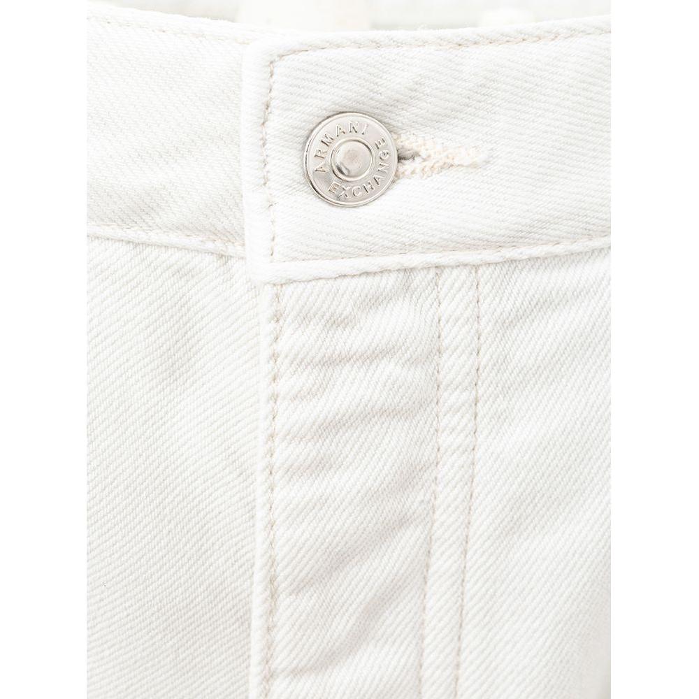 Armani Exchange Elegant White Cotton Trousers Armani Exchange