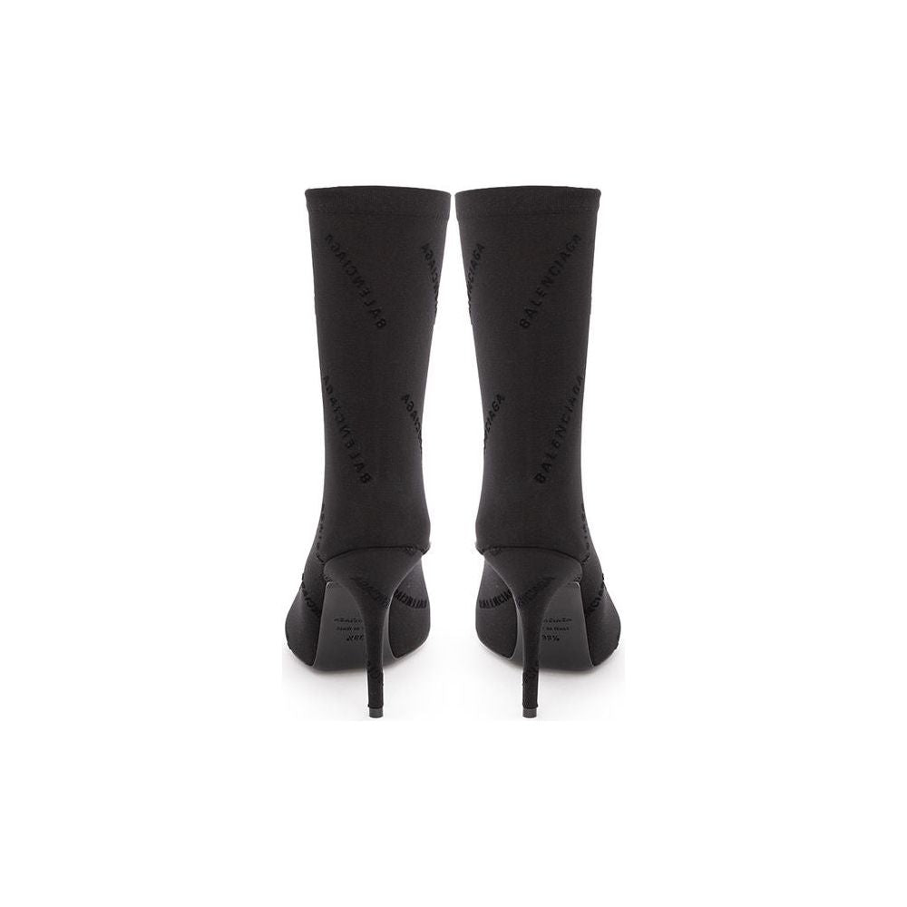 Balenciaga Elegant Black Spandex Statement Boots Balenciaga