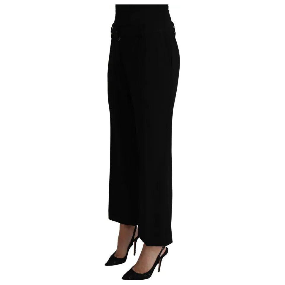 Dolce & Gabbana Black Wool Stretch Cropped Capri Trouser Pants Dolce & Gabbana