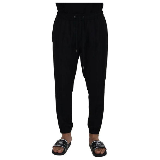 Dolce & Gabbana Black Jogger Jogging Wool Pants