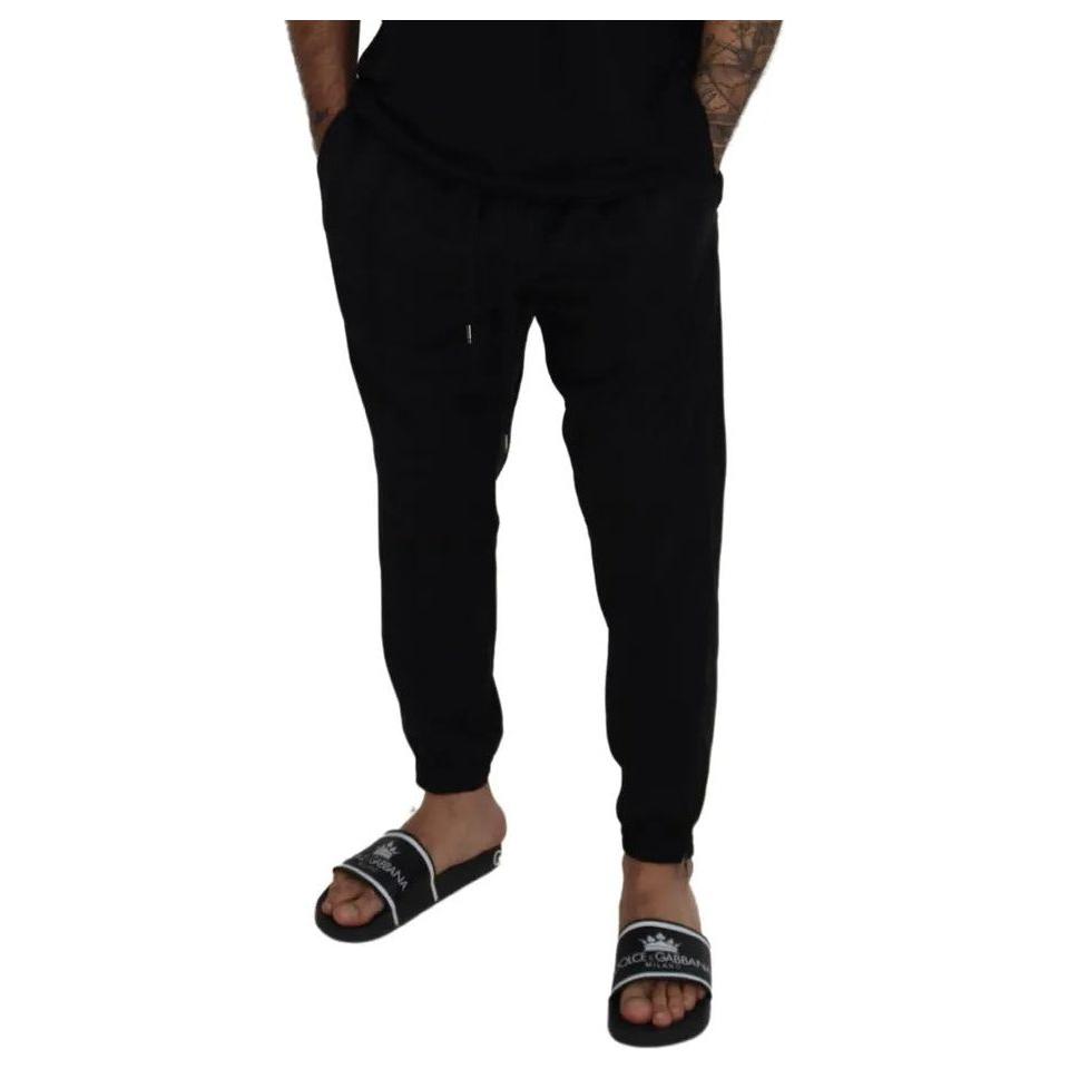 Dolce & Gabbana Black Jogger Jogging Wool Pants Dolce & Gabbana