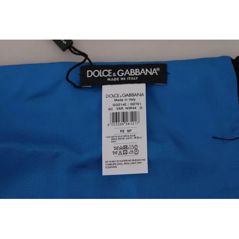 Dolce & Gabbana Royal Blue Scarf Neck Wrap Shawl Silk Scarf Dolce & Gabbana