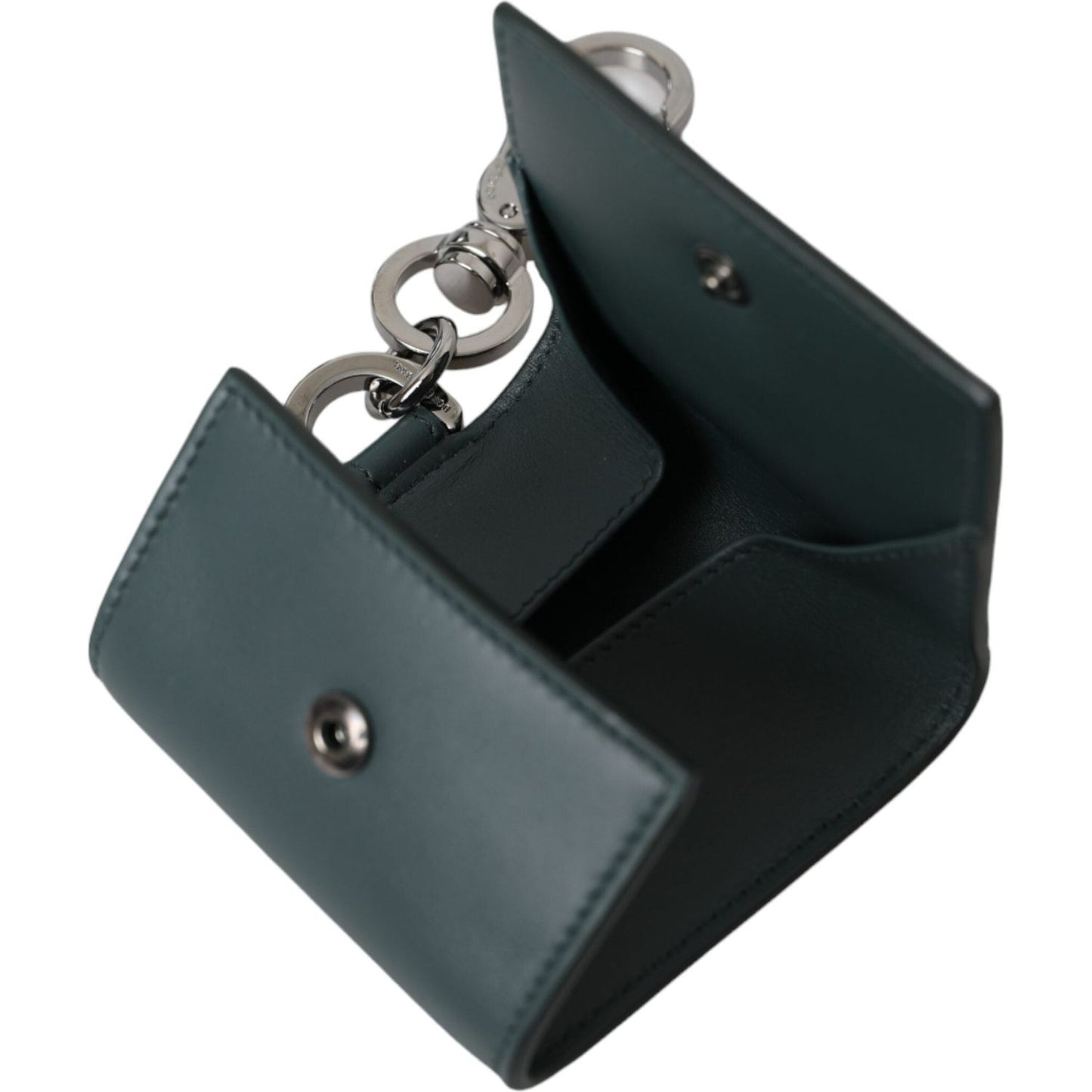 Dolce & Gabbana Green Leather DG Logo Keyring Coin Purse Keyring Wallet Dolce & Gabbana