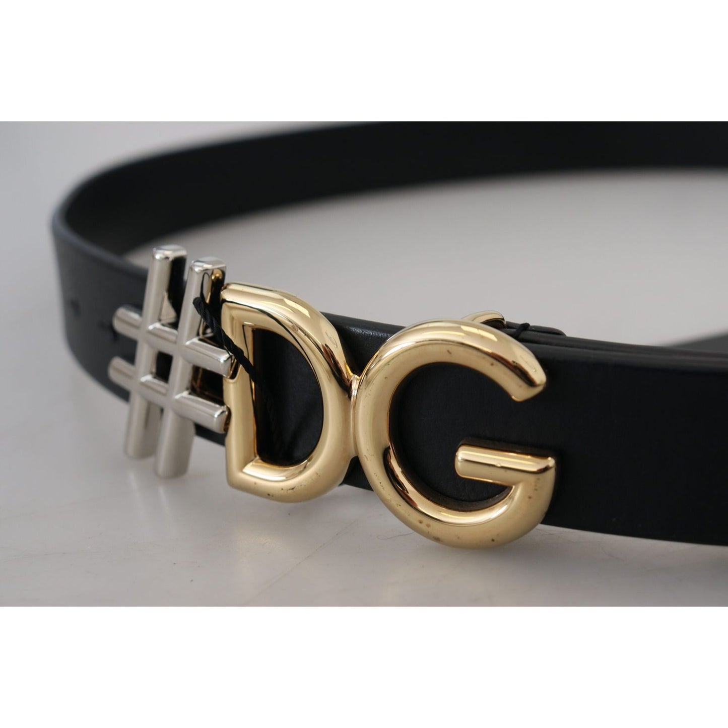 Dolce & Gabbana Black Leather Metal #DG Logo Buckle Belt Dolce & Gabbana