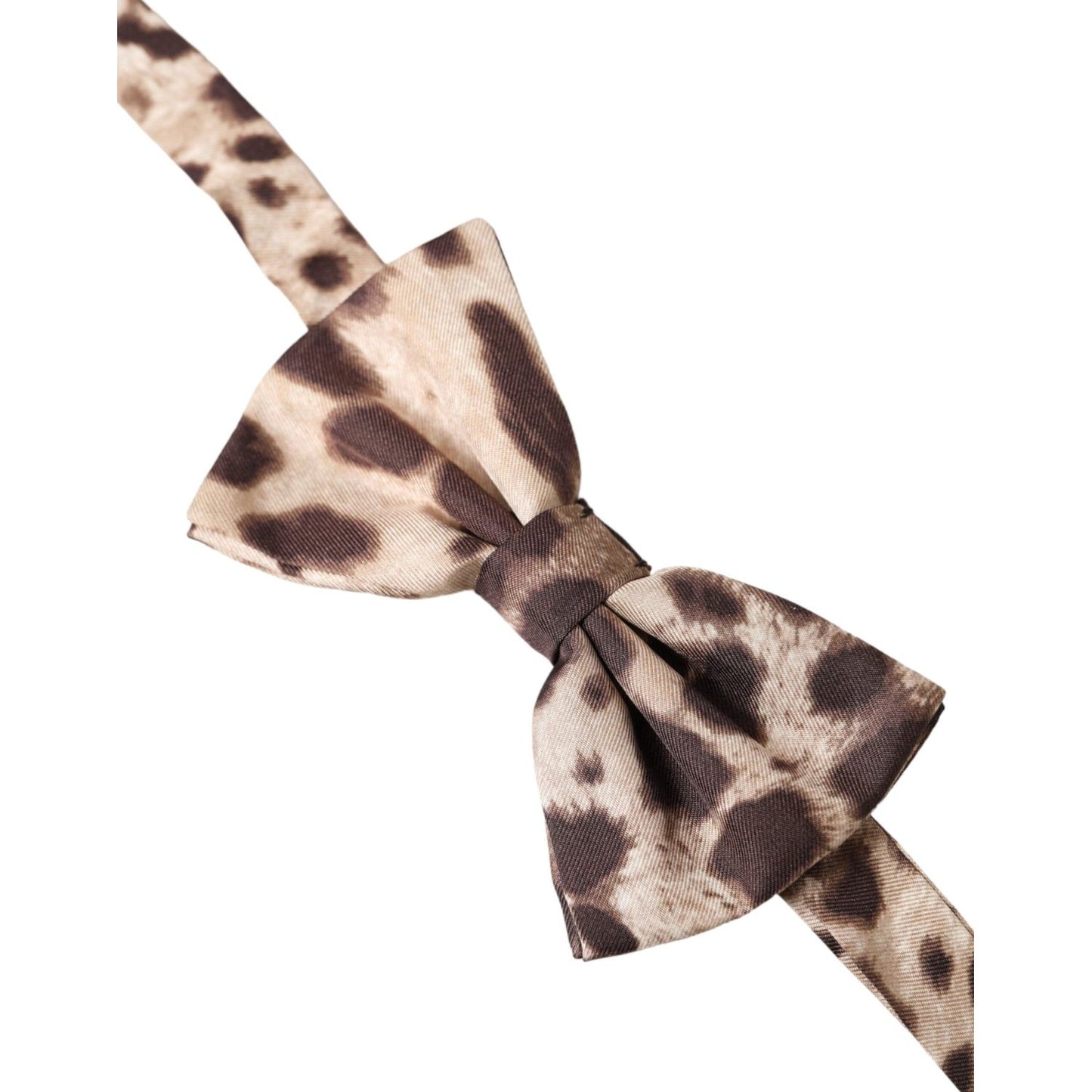 Dolce & Gabbana Brown Leopard Silk Adjustable Neck Men Bow Tie Dolce & Gabbana