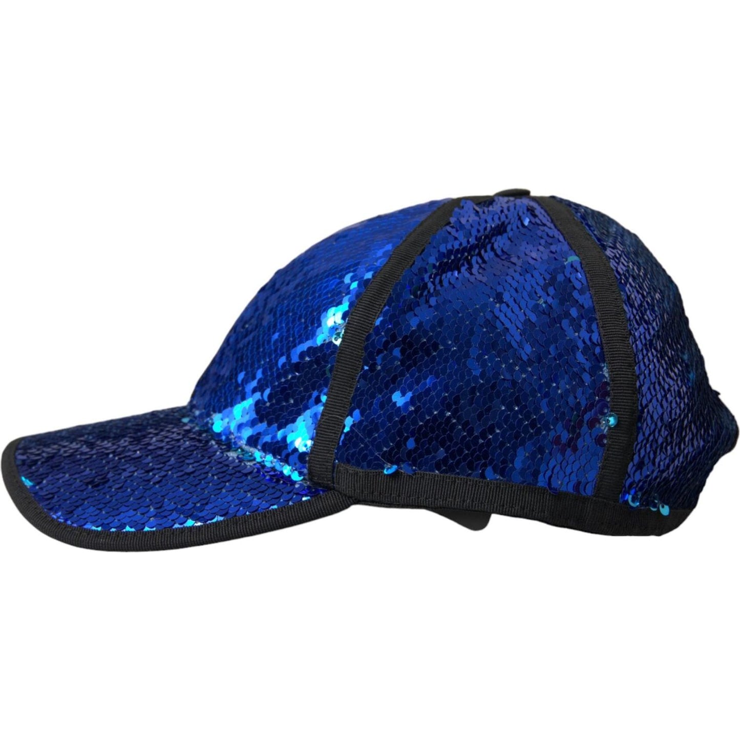 Dolce & Gabbana Royal Blue Sequin Baseball Hat Men Dolce & Gabbana