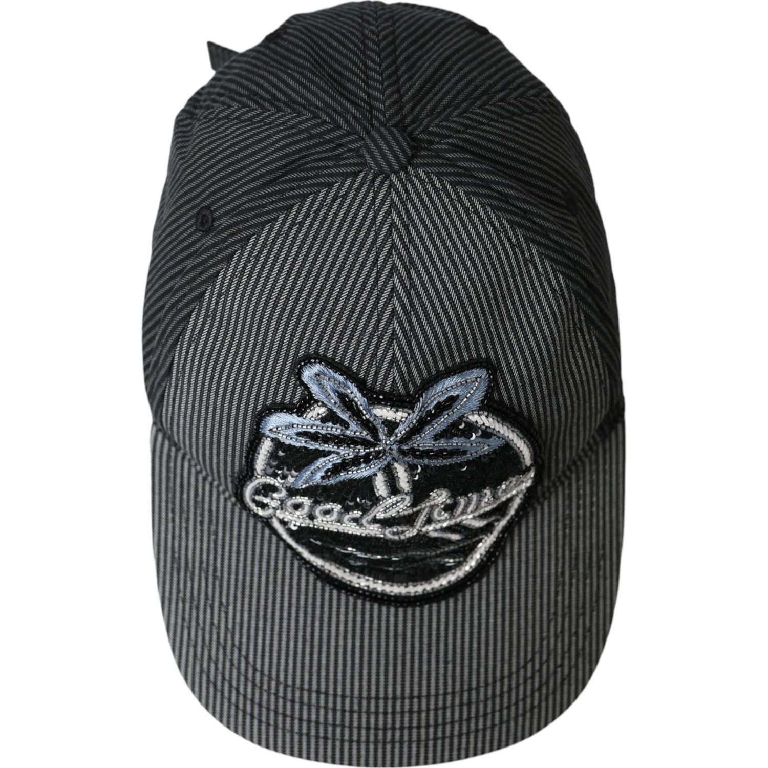 قبعة بيسبول مزينة بالقطن باللون الأسود للرجال من دولتشي آند غابانا