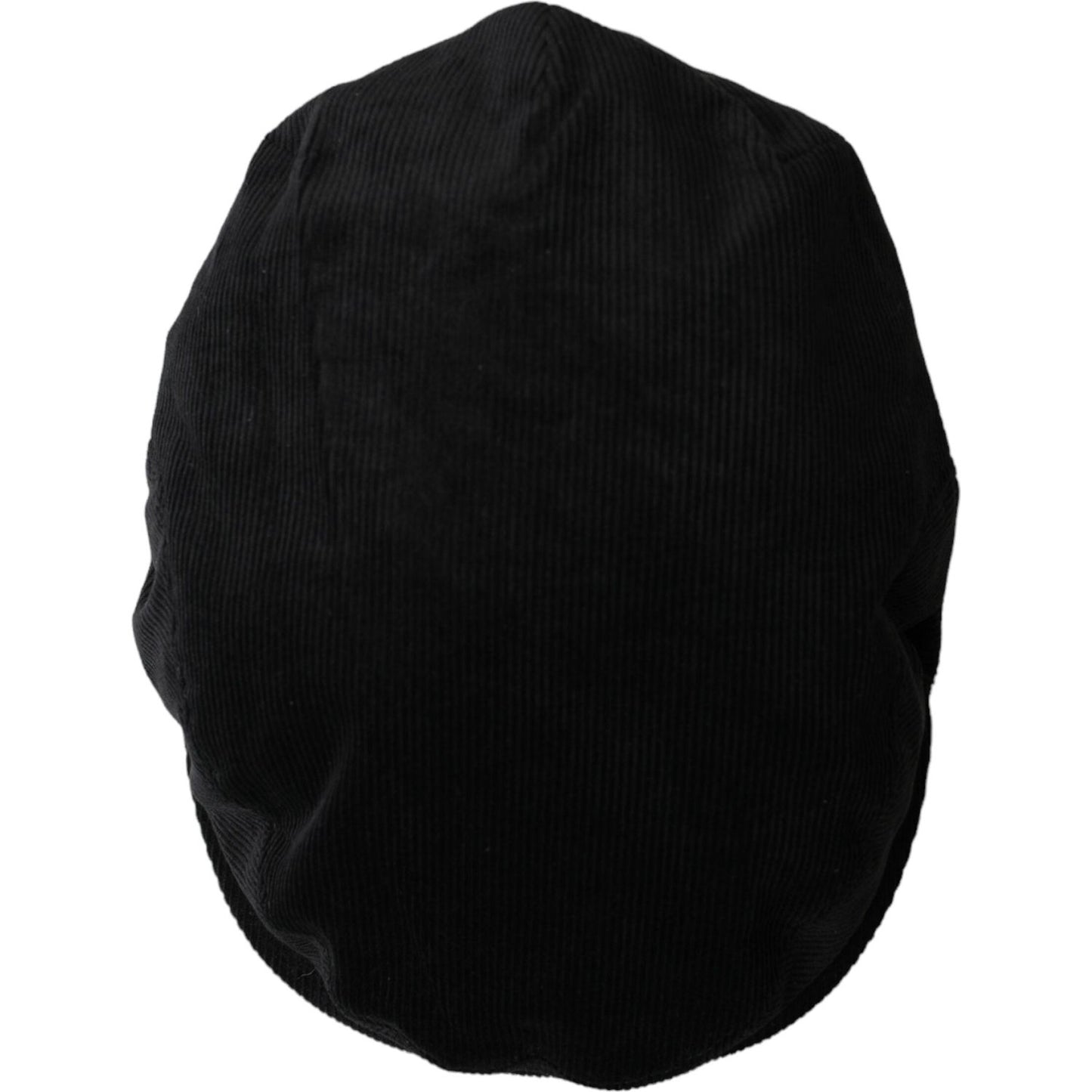 Dolce & Gabbana Black Corduroy Crown Newsboy Hat Men Dolce & Gabbana