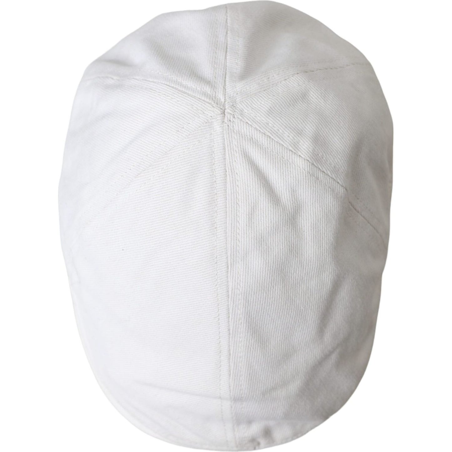 Dolce & Gabbana White Cotton Cloth Newsboy Hat Men Dolce & Gabbana