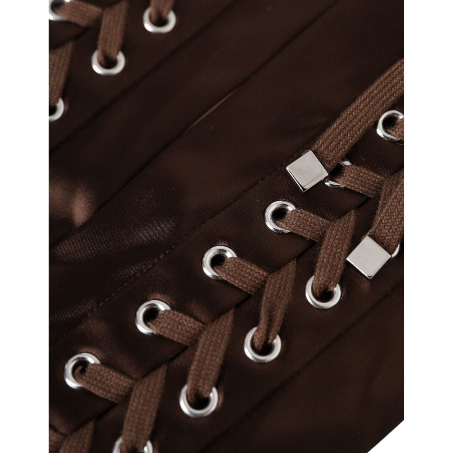 Dolce & Gabbana Brown Acetate Lace Up Fingerless Gloves Dolce & Gabbana