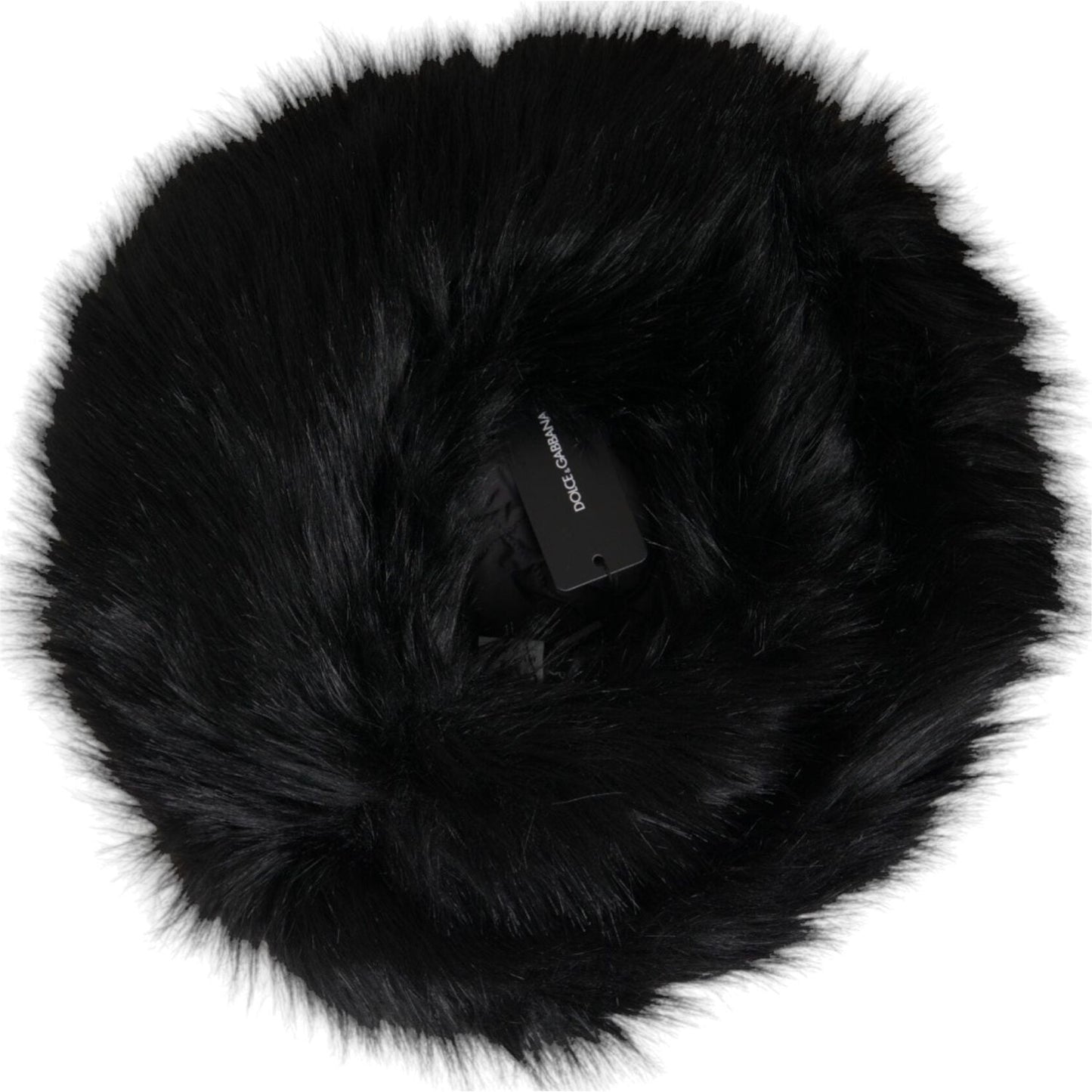 Dolce & Gabbana Black Faux Fur Womens Bucket Hat Dolce & Gabbana