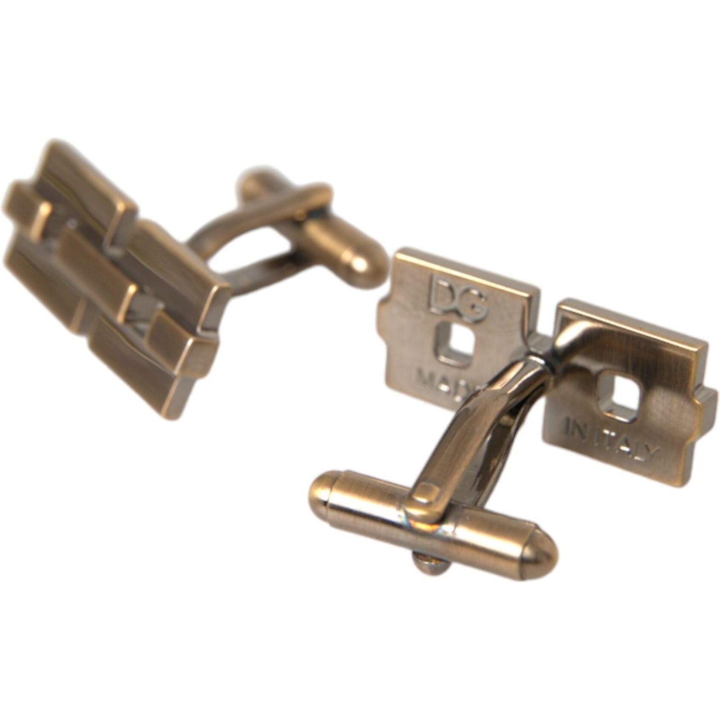 Dolce & Gabbana Gold Plated Brass Square Pin Men Cufflinks Dolce & Gabbana