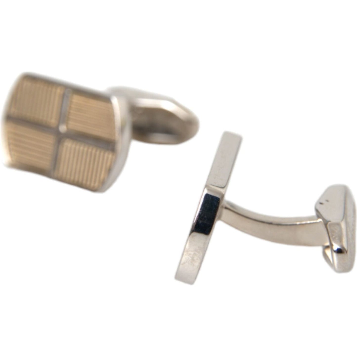 Dolce & Gabbana Silver Gold Plated Metal Brass Pin Cufflinks Dolce & Gabbana