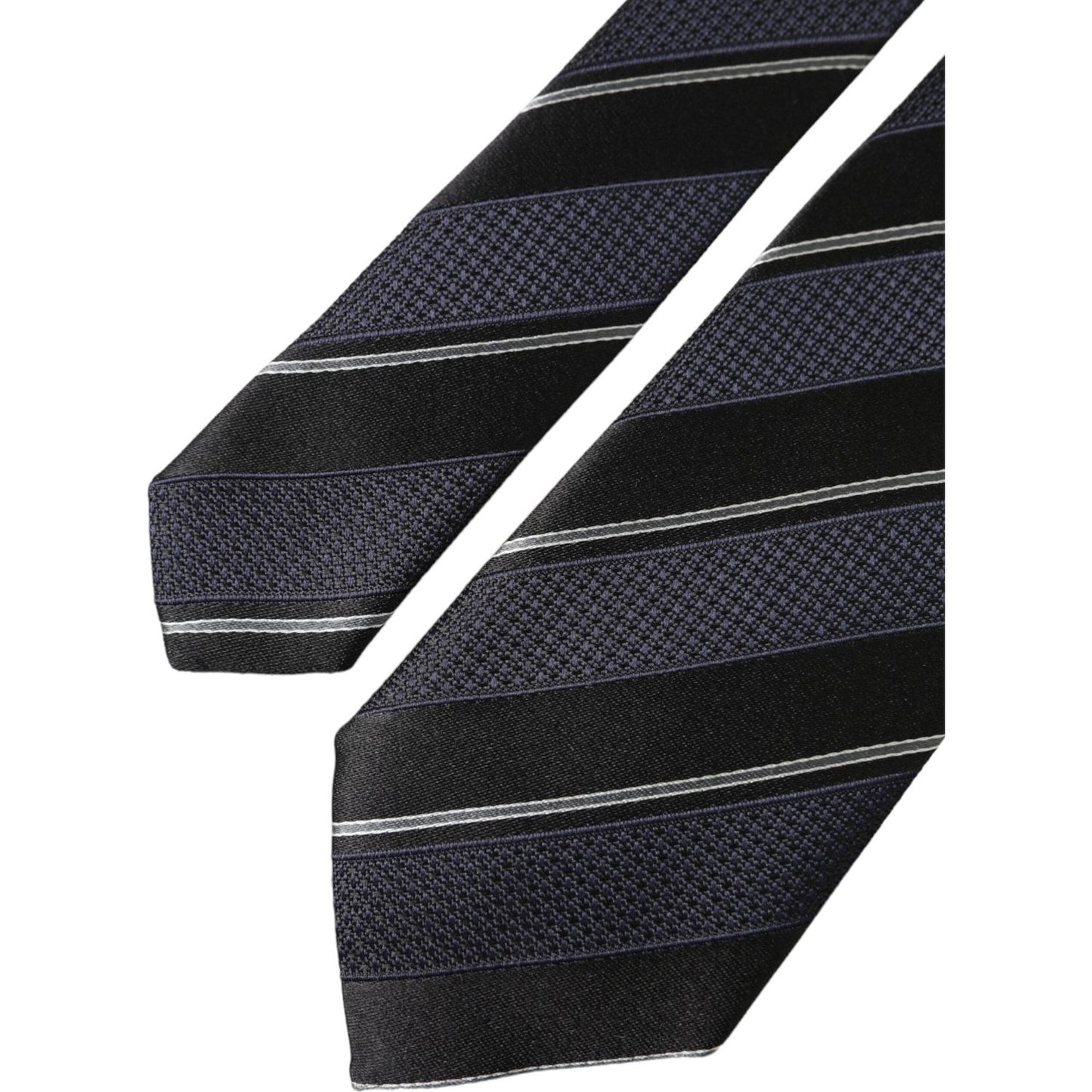 Dolce & Gabbana Black White Stripes Silk Adjustable Tie Dolce & Gabbana