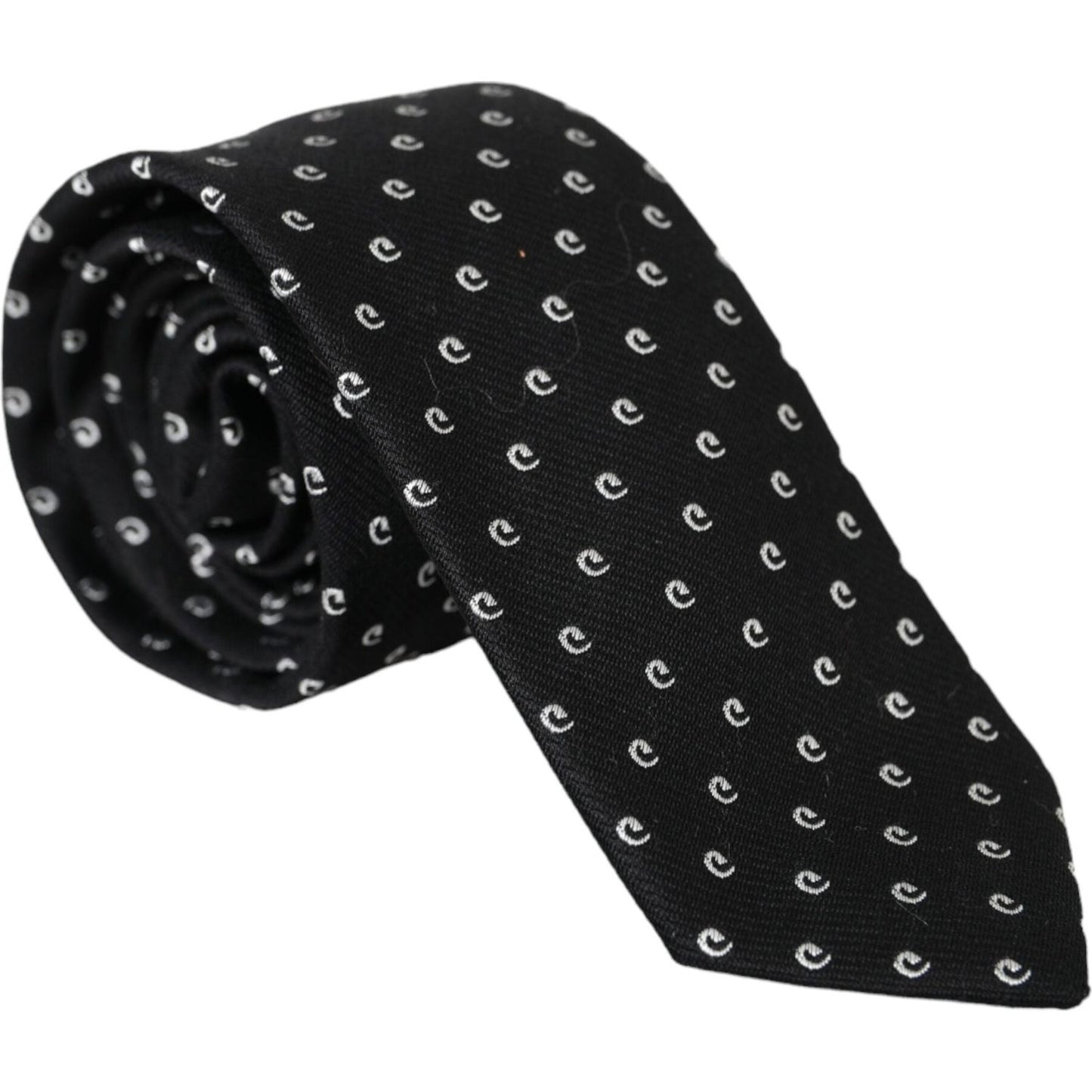 Dolce & Gabbana Black Logo Cotton Blend Adjustable Tie Dolce & Gabbana