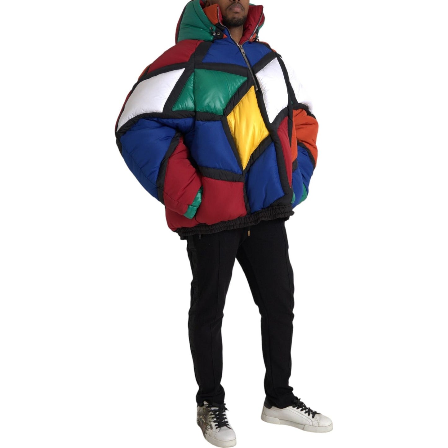 Dolce & Gabbana Multicolor Quilted Hooded Puffer Jacket Dolce & Gabbana