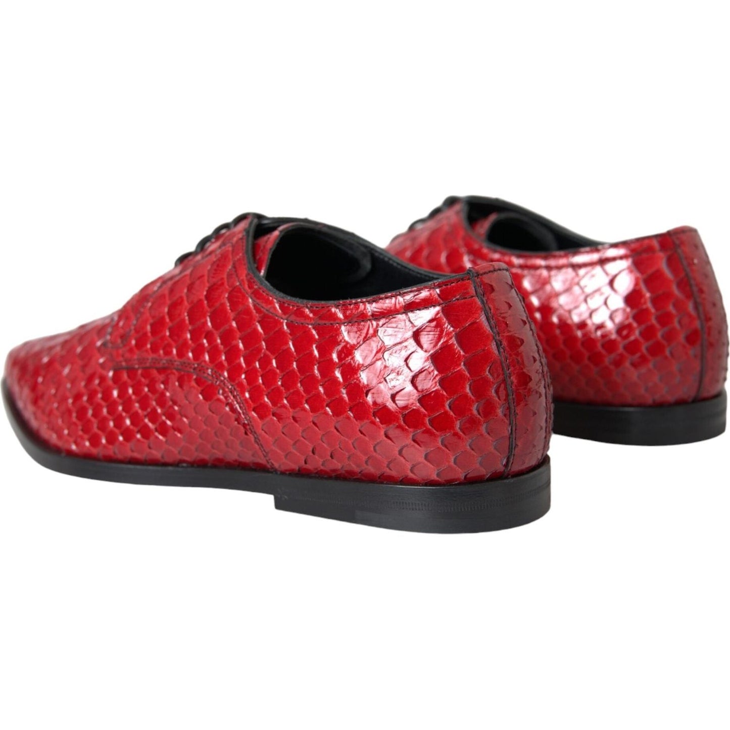 Dolce & Gabbana Red Textured Varnished Derby Men Formal Shoes Dolce & Gabbana