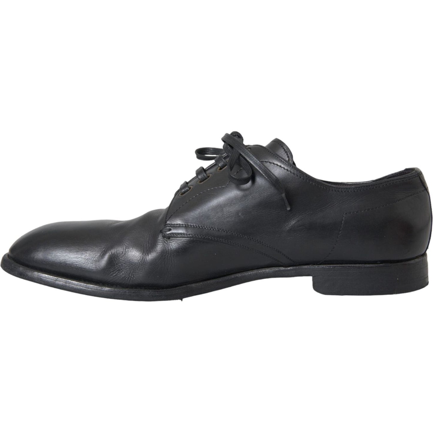 Dolce & Gabbana Black Leather Derby Formal Dress Men Shoes Dolce & Gabbana