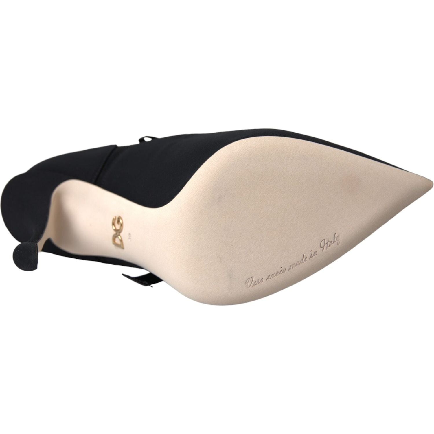 حذاء دولتشي آند غابانا أسود بكعب ستيليتو يصل إلى منتصف الساق