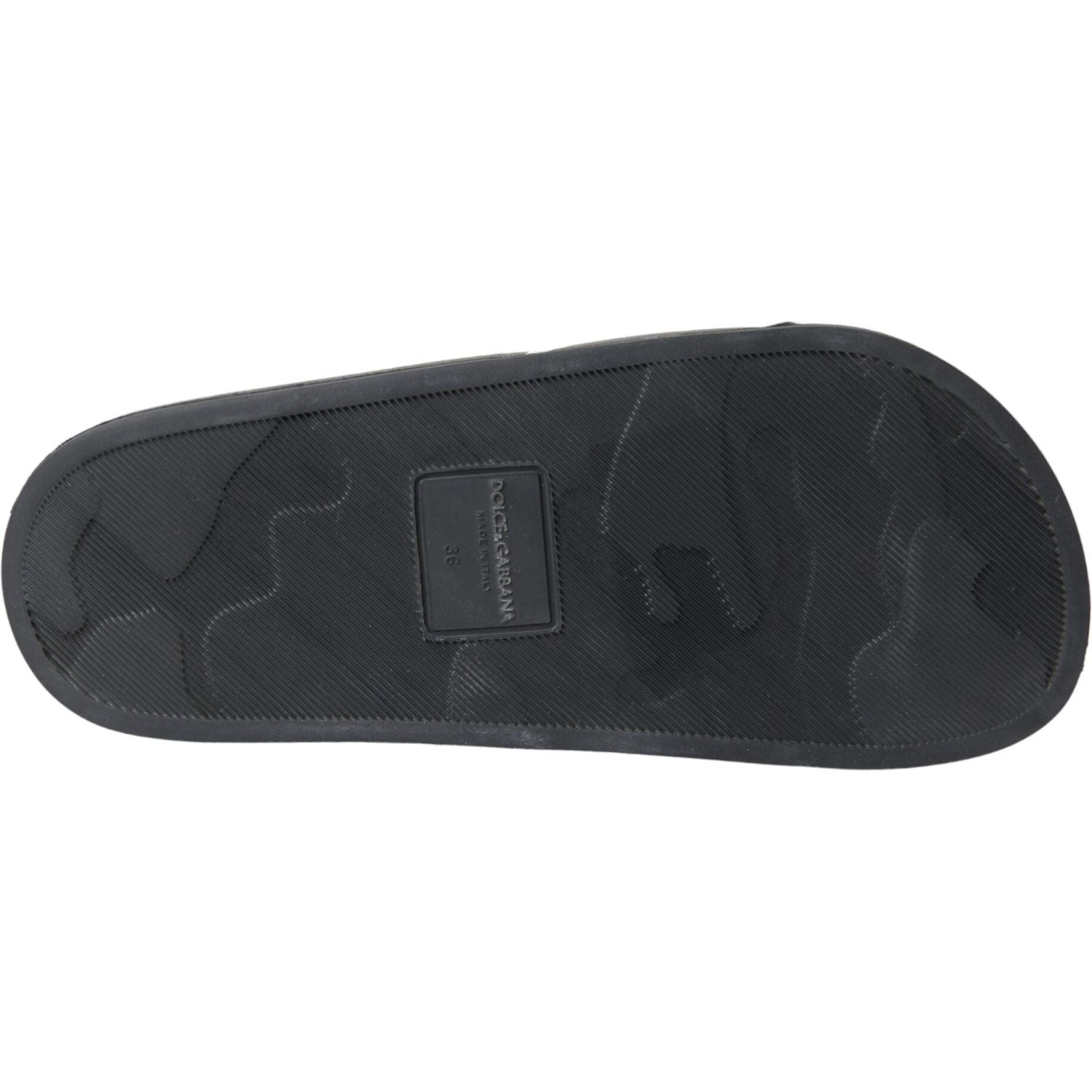 صندل دولتشي آند غابانا أسود من الجلد، حذاء آي لوف دي آند جي