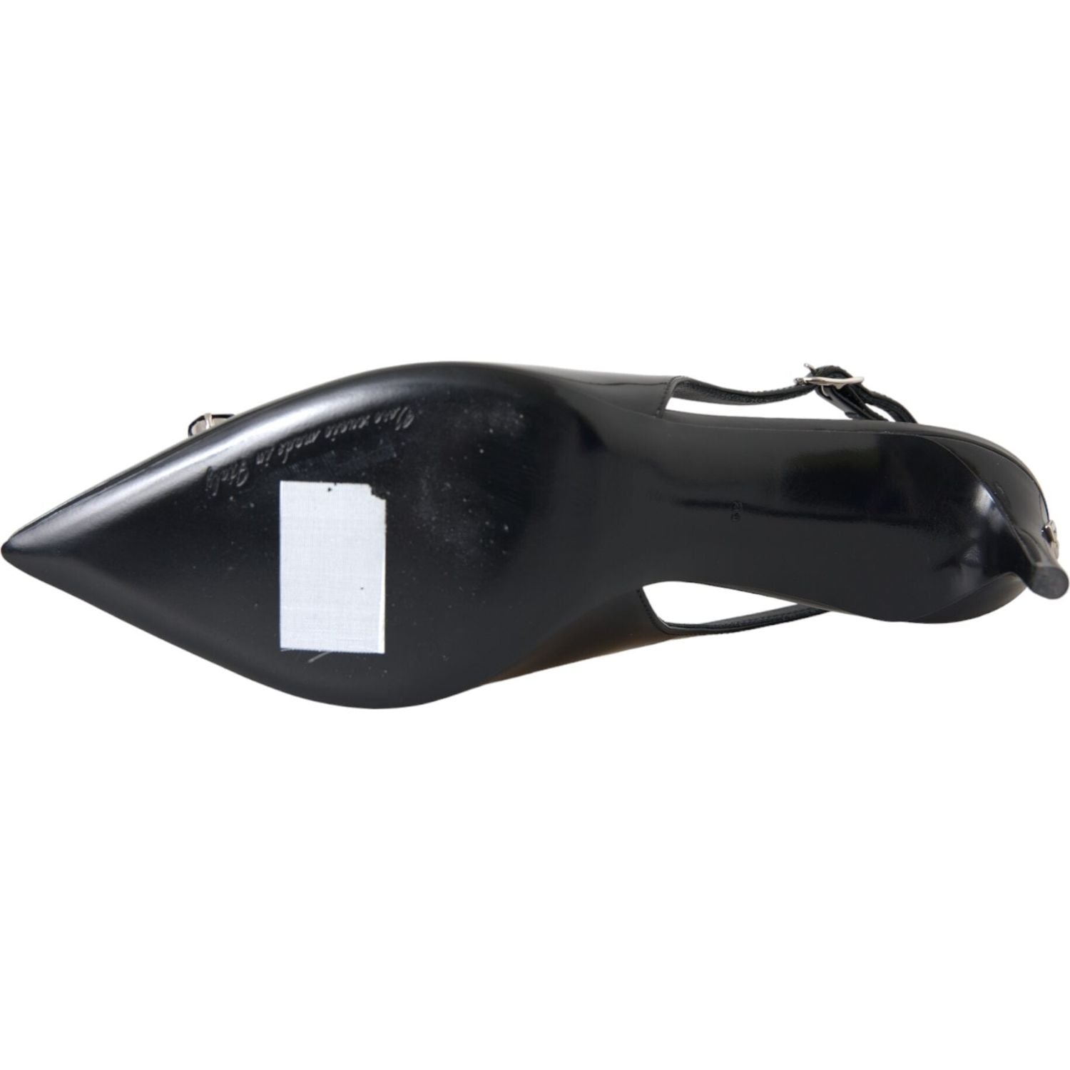 حذاء دولتشي آند غابانا المصنوع من الجلد الأسود اللامع والمزين بالكريستال