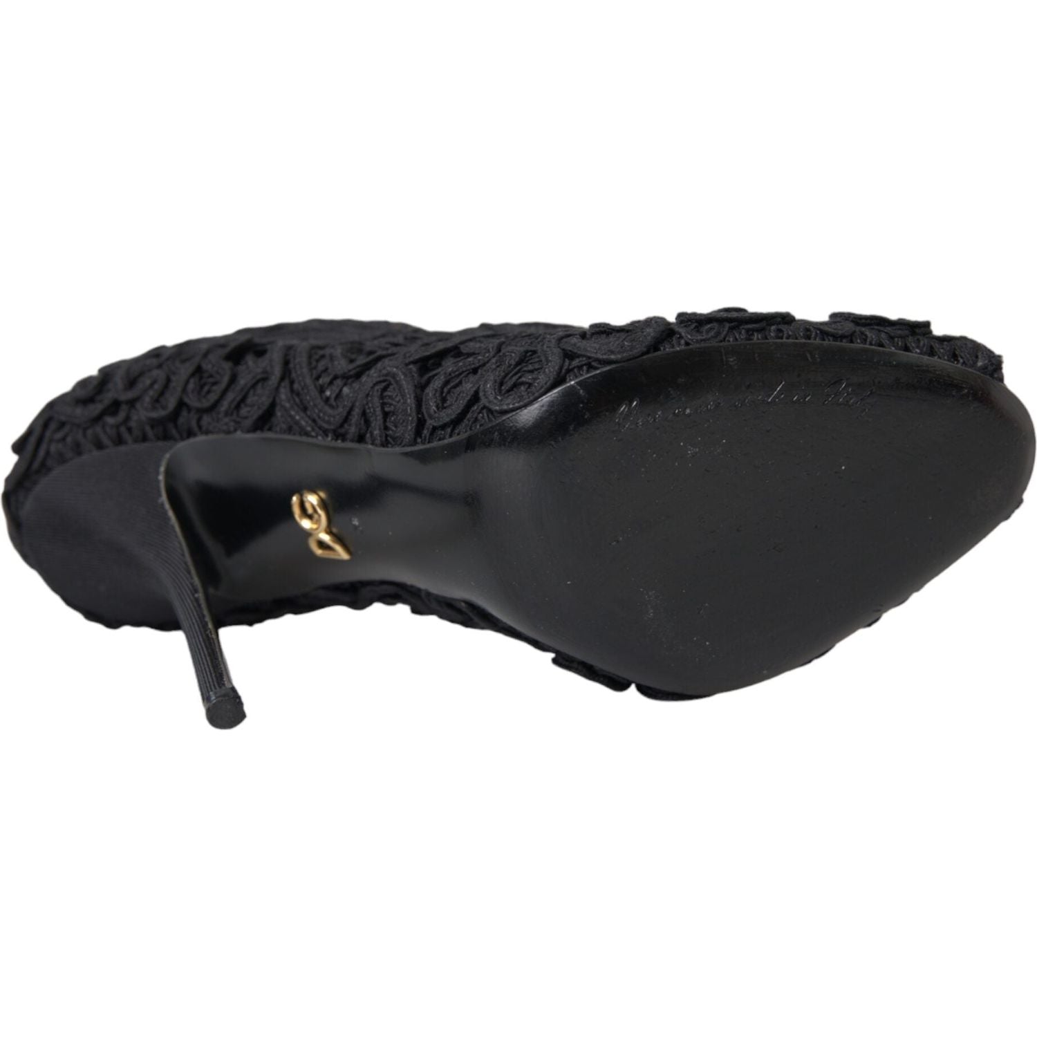 دولتشي آند غابانا حذاء كوردونيتو ​​ريكامو أسود بمقدمة مفتوحة