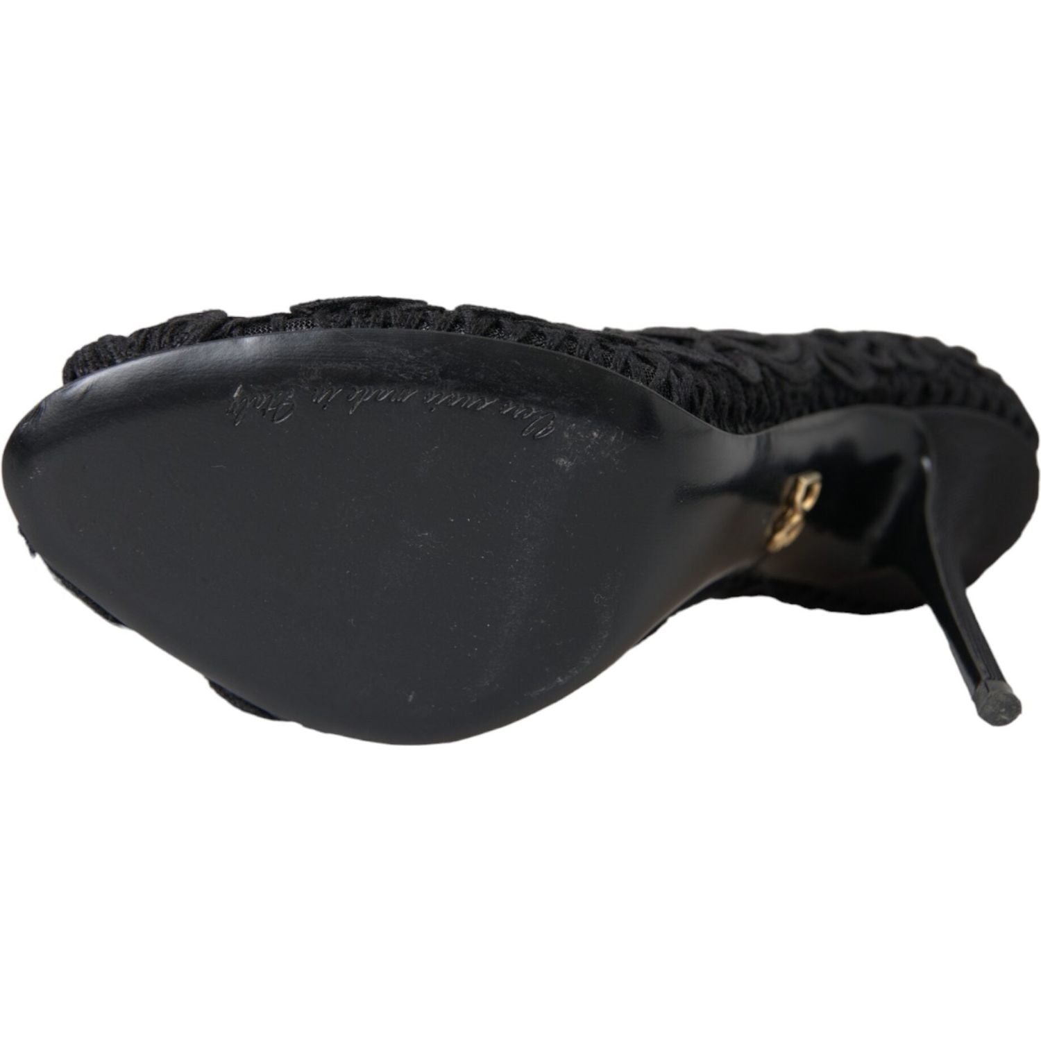 دولتشي آند غابانا حذاء كوردونيتو ​​ريكامو أسود بمقدمة مفتوحة