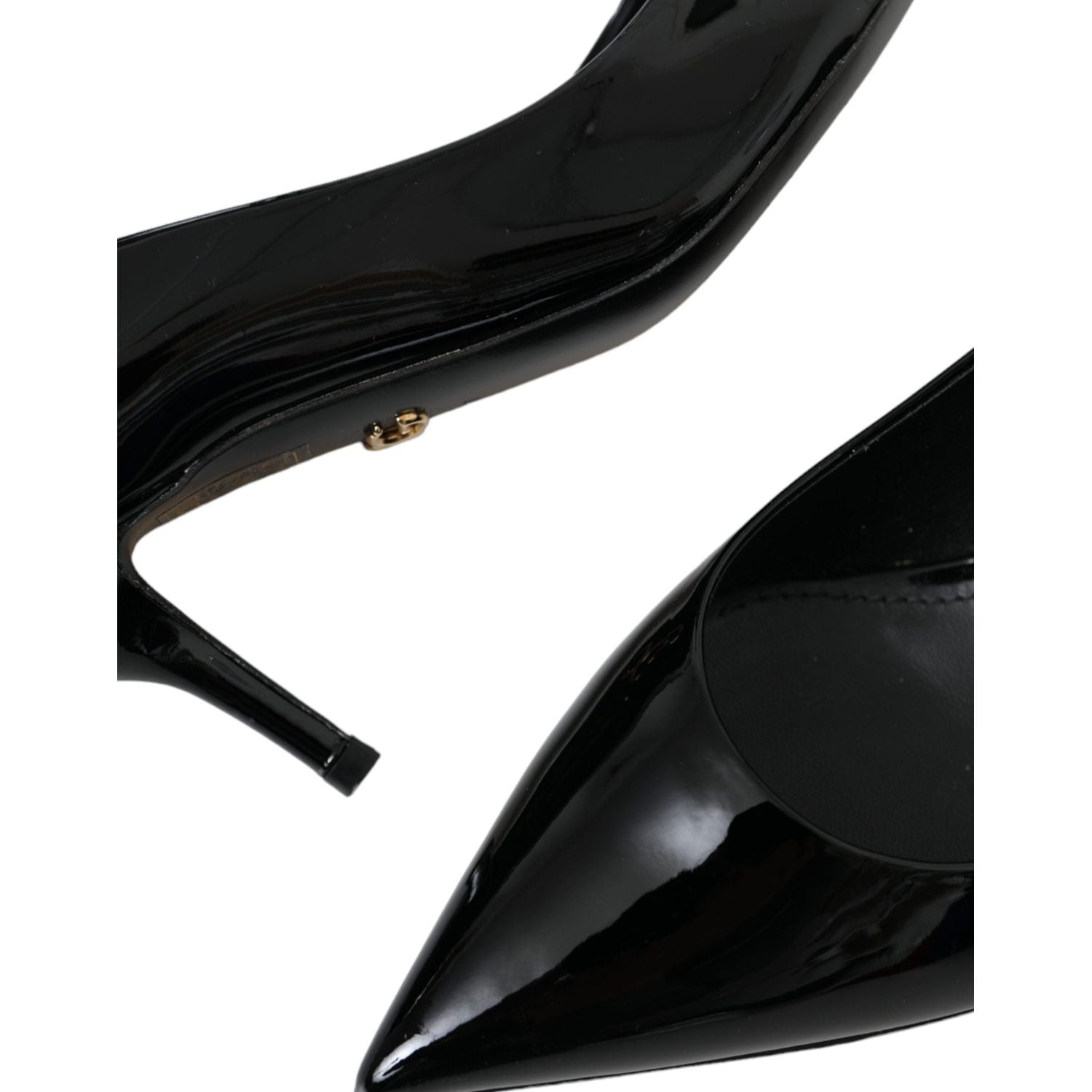 Dolce & Gabbana Black Patent Leather Heels Pumps Shoes