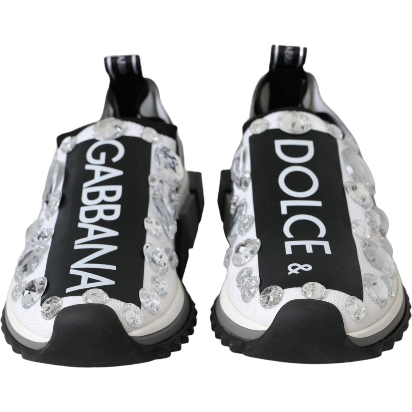 Dolce & Gabbana White Sorrento Crystals Sneakers Shoes Dolce & Gabbana