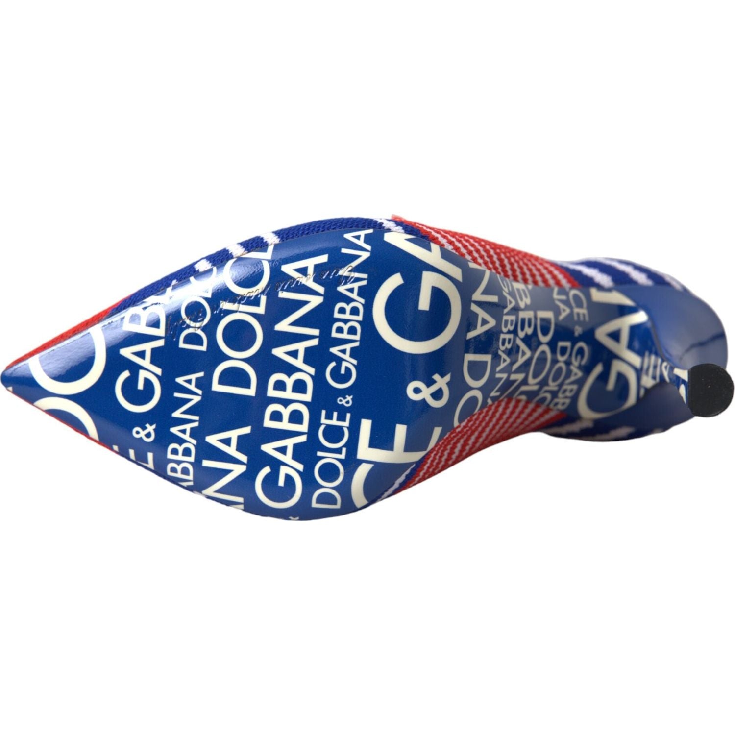 حذاء قصير مطاطي باللون الأحمر والأزرق من دولتشي آند غابانا بشعار